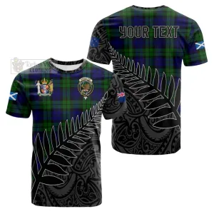 Bannatyne Crest Tartan Cotton T-shirt with New Zealand Silver Fern Half Style