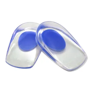 1 Pair Soft Silicone Heel Pads Orthotic Insoles Support Cup Gel Shock Cushion Increased Plantar Foot Care Half-height Insole Pad