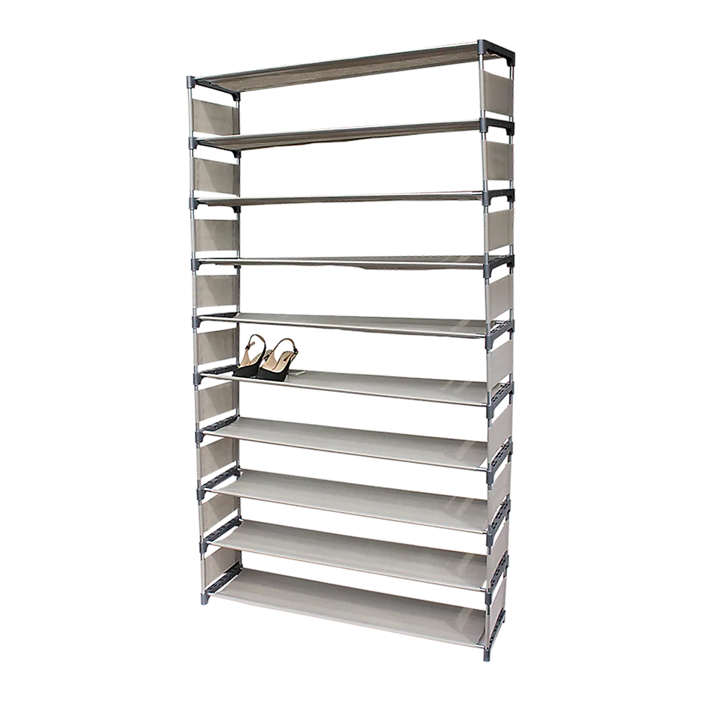 10 Tiers Stackable Shoe Rack, Lightweight Foldable, 50 Pair