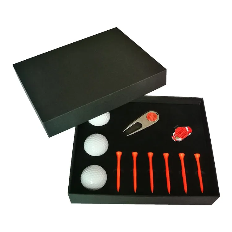 11 in 1 6 Golf Tees   Divot Tool   3 Golf Balls Gift Box Set (Red)