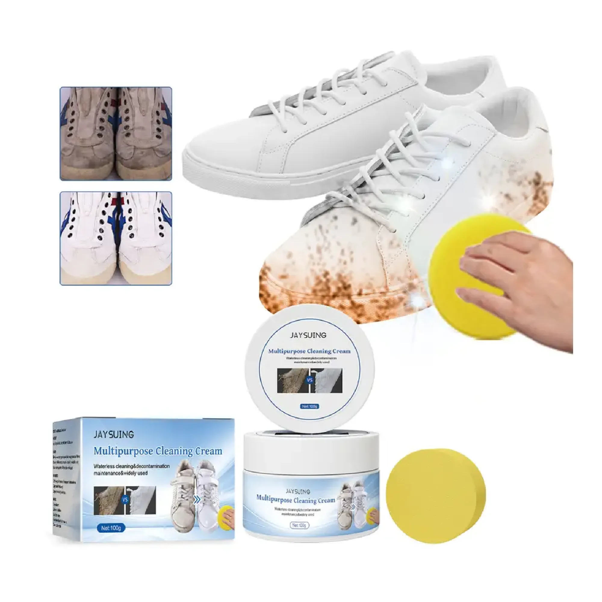 1/2/3pcs, Shoe Cleaning Cream, Shoe Cleaner, Leather Shoes Brightening Cream, Multipurpose White Shoe Cleaning Cream For Cleaning, Whitening, Brightening, To Remove Stains, Dirts And Oxidation, Cleaning Supplies, Household Gadgets, Ready For School