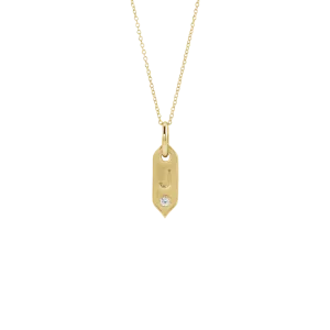 14K Gold Initial Necklace set with .05 CT Diamond