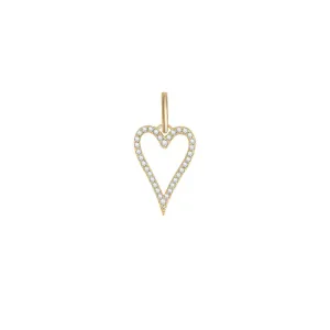 14k Mini Open Heart Charm