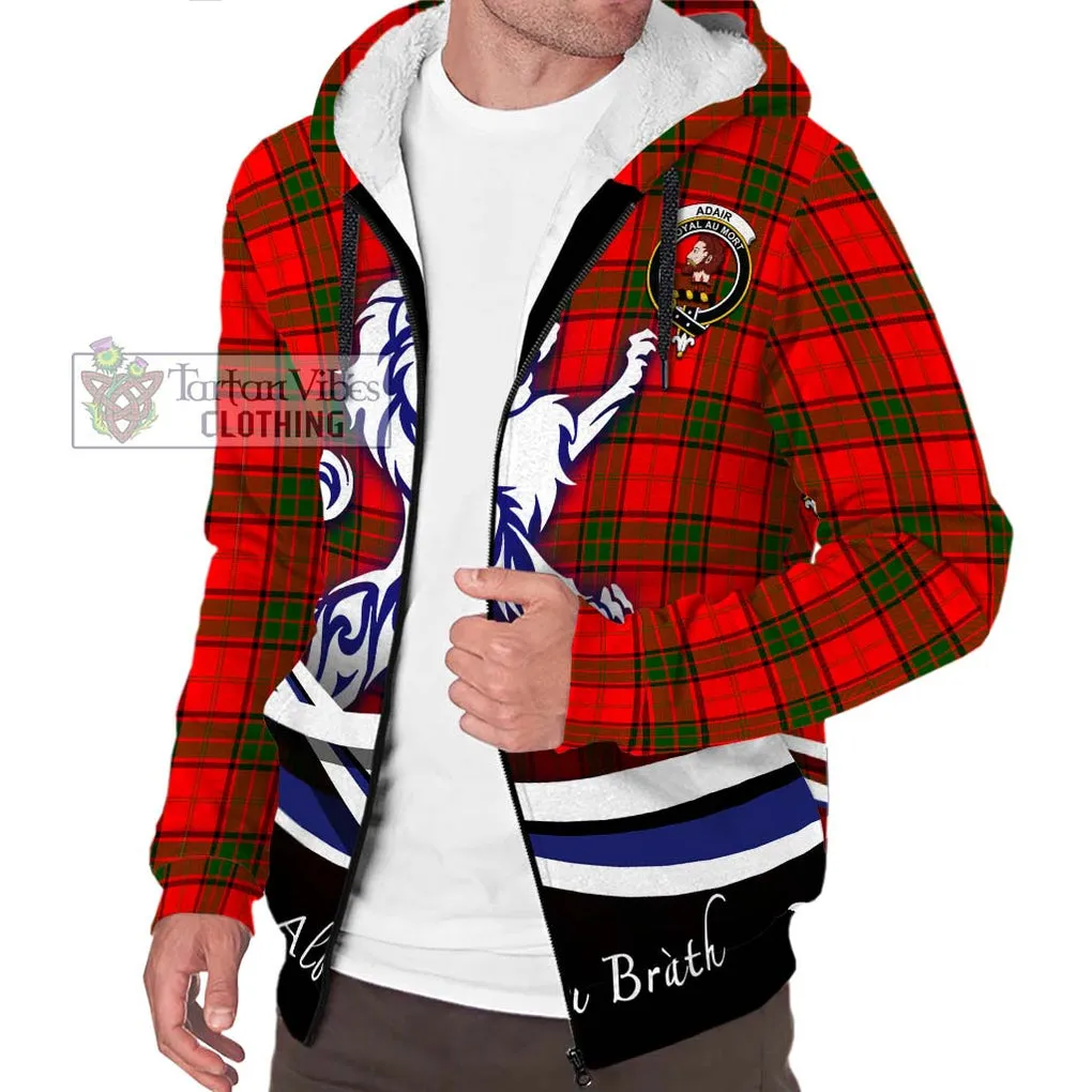 Adair Tartan Sherpa Hoodie with Alba Gu Brath Regal Lion Emblem