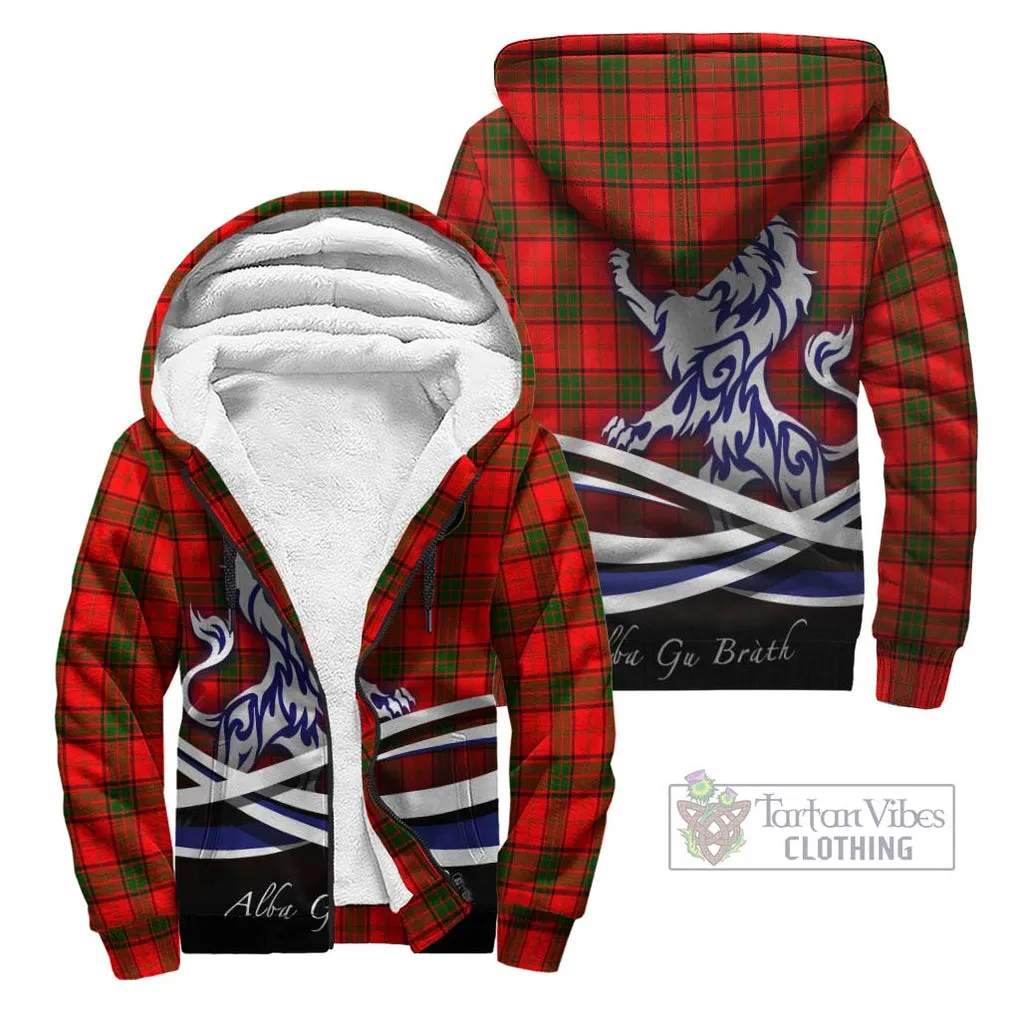 Adair Tartan Sherpa Hoodie with Alba Gu Brath Regal Lion Emblem