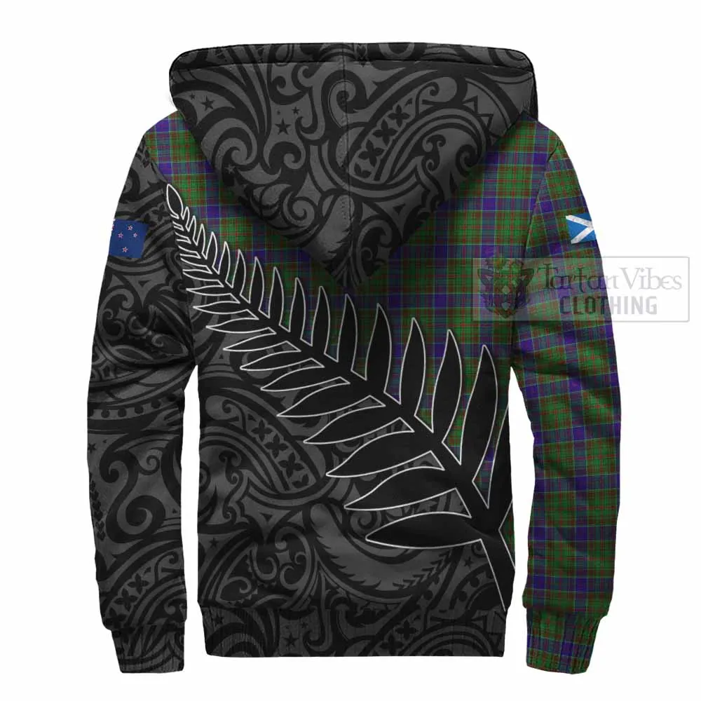 Adam Crest Tartan Sherpa Hoodie with New Zealand Silver Fern Half Style