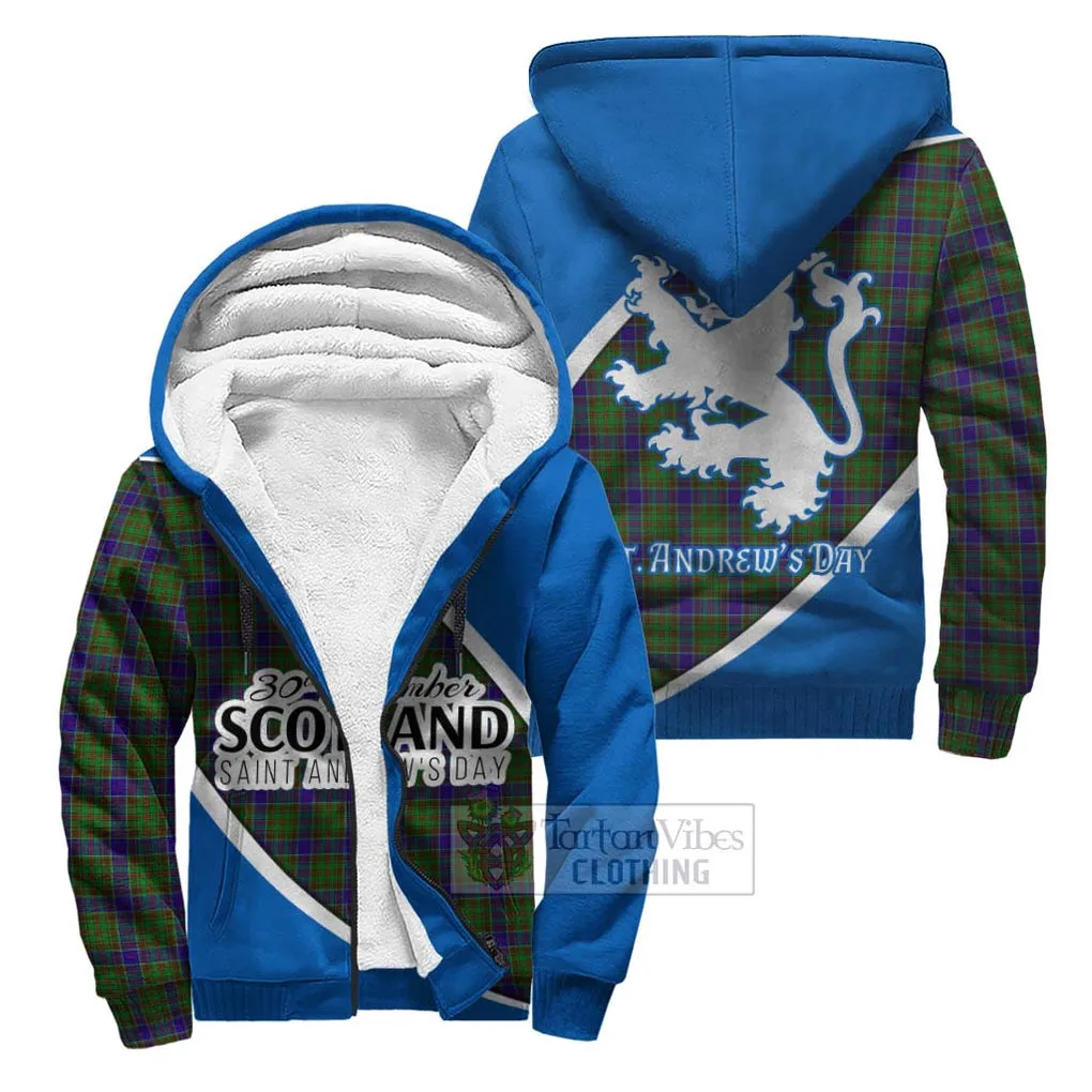 Adam Family Crest Tartan Sherpa Hoodie Celebrate Saint Andrew's Day in Style