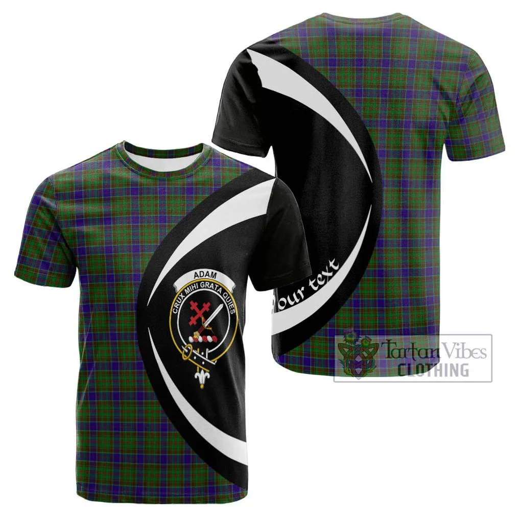 Adam Tartan Cotton T-shirt with Family Crest Circle Style