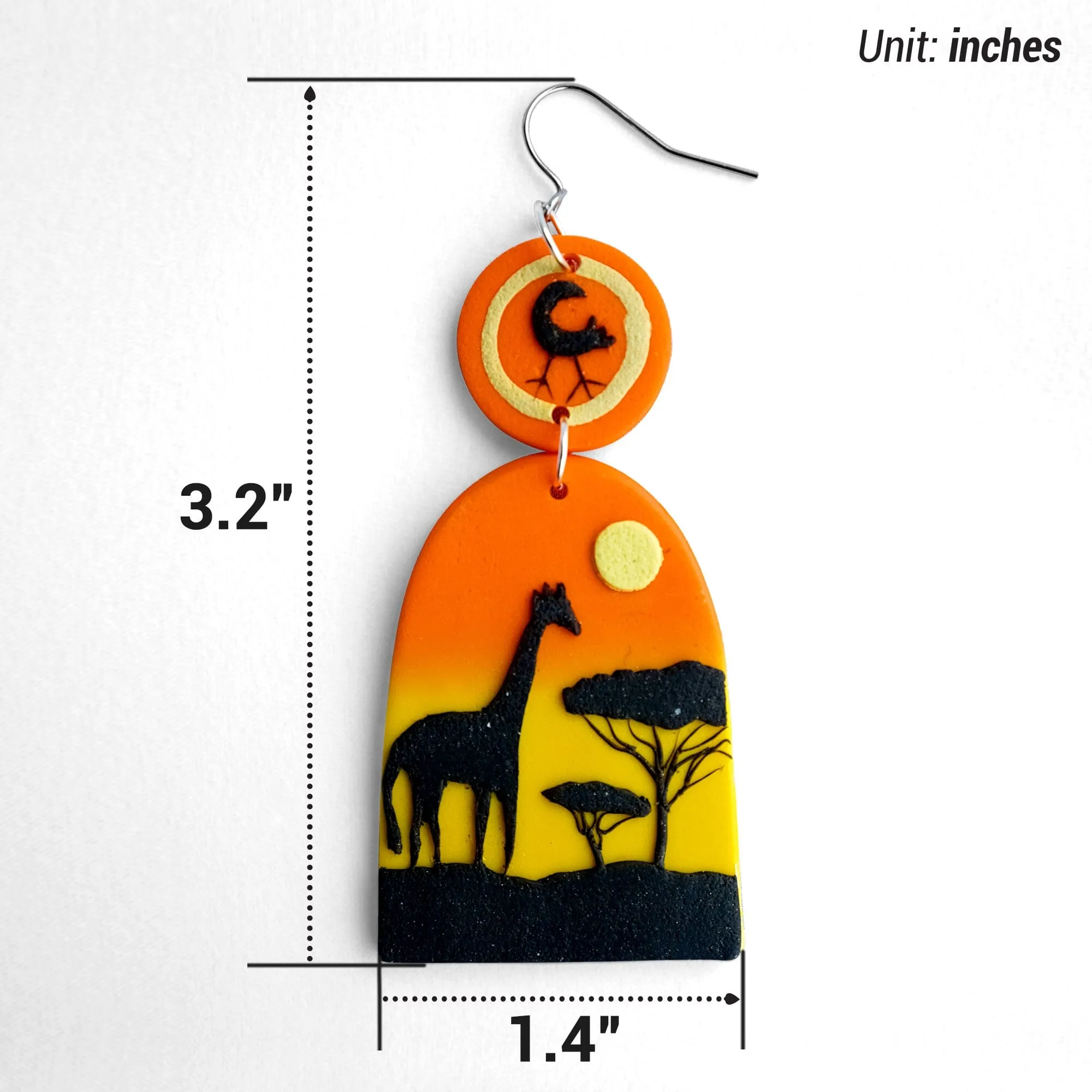 African Safari Clay Earrings