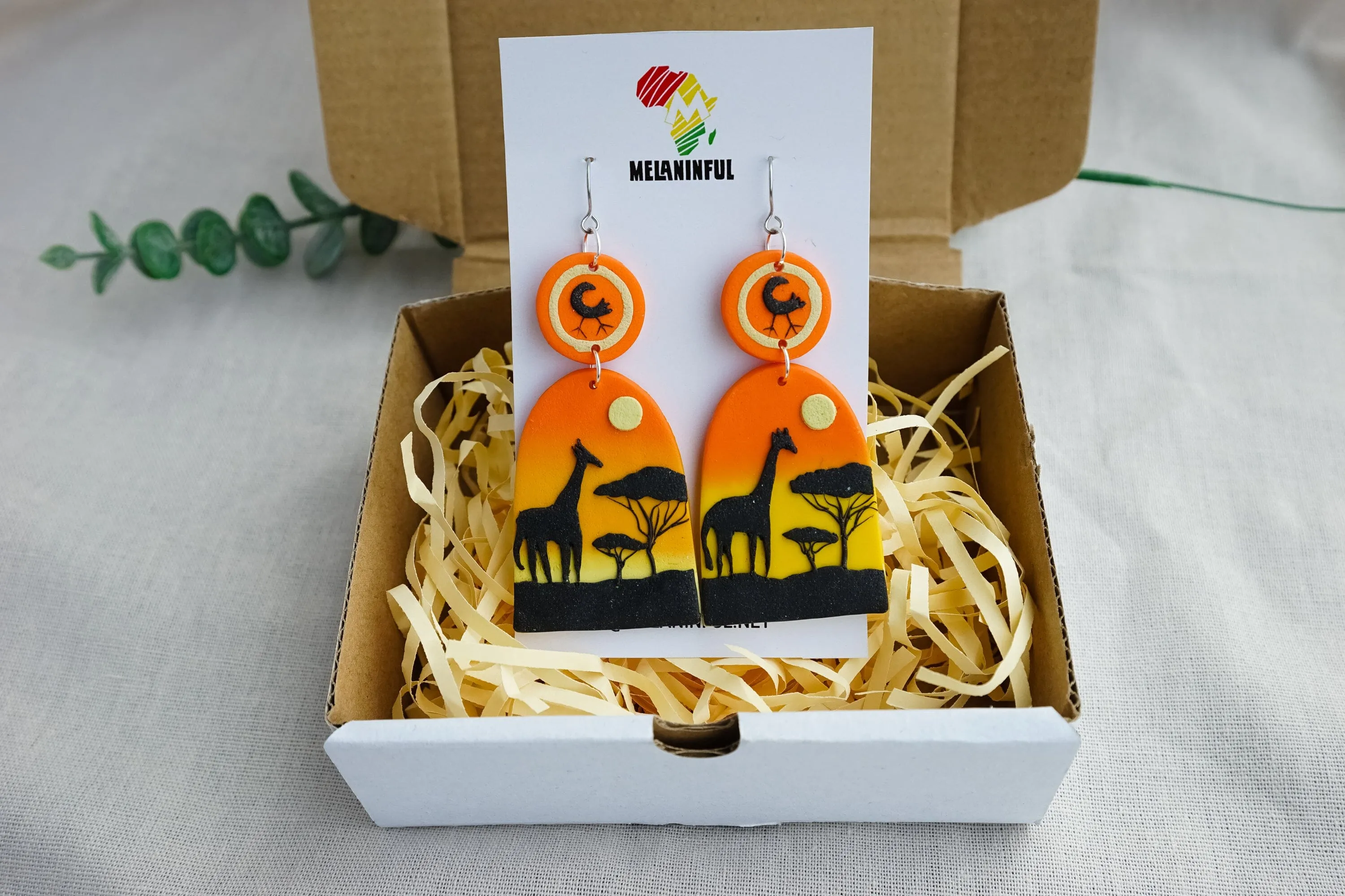 African Safari Clay Earrings