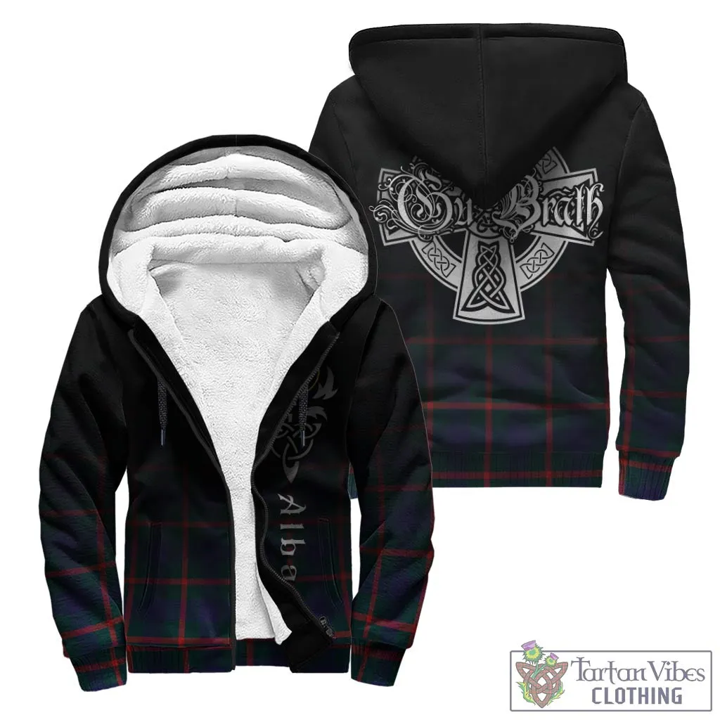 Agnew Tartan Sherpa Hoodie Featuring Alba Gu Brath Family Crest Celtic Inspired