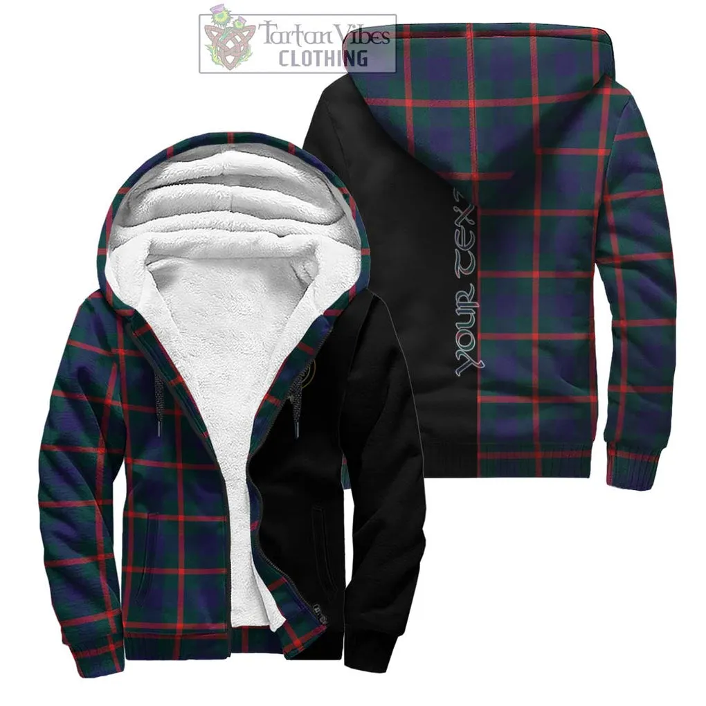 Agnew Tartan Sherpa Hoodie with Family Crest and Half Of Me Style