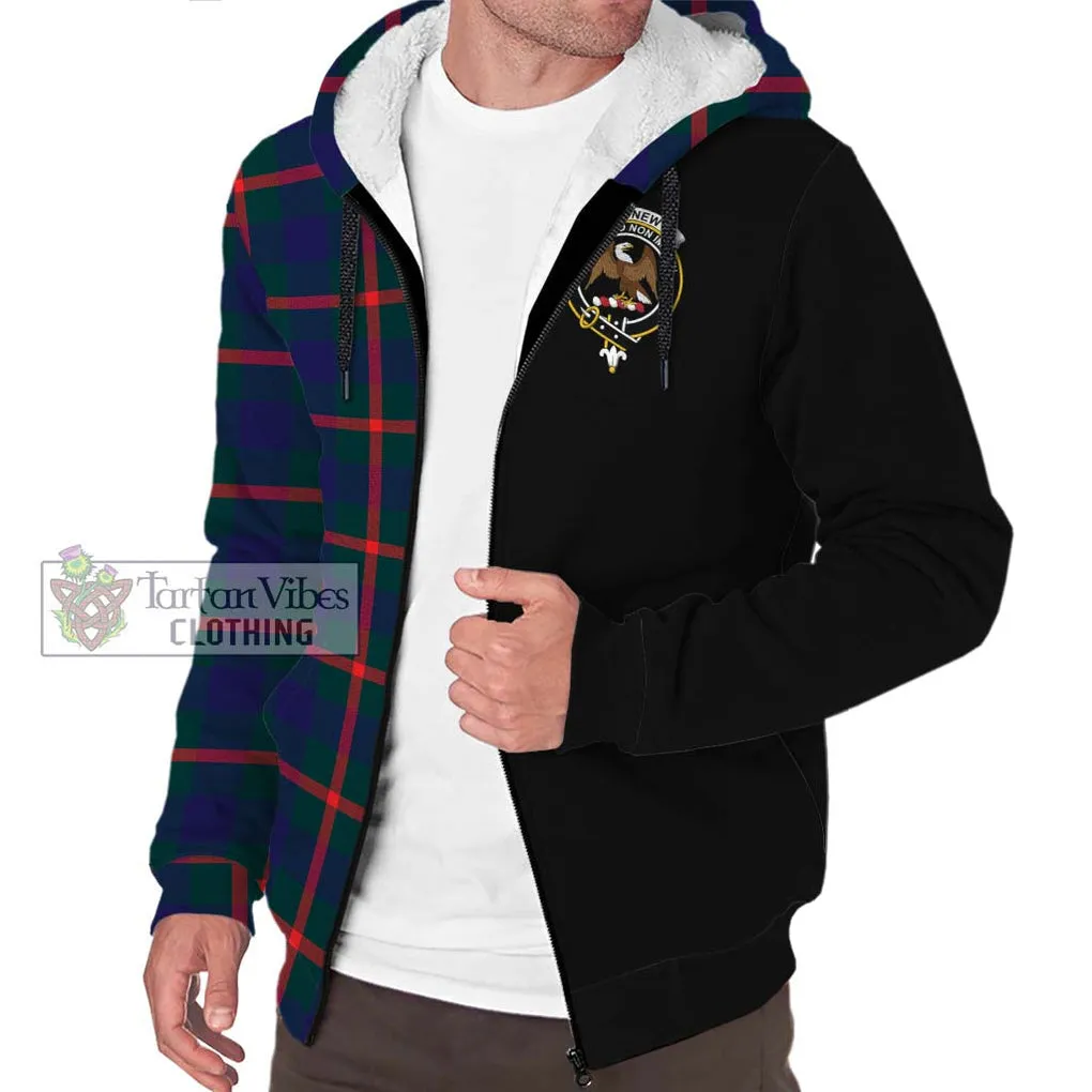 Agnew Tartan Sherpa Hoodie with Family Crest and Half Of Me Style