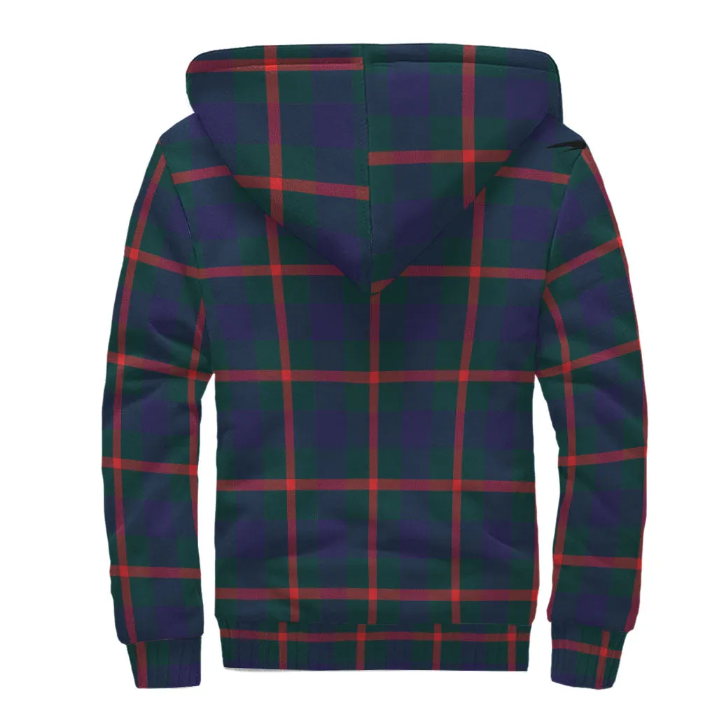 Agnew Tartan Sherpa Hoodie with Family Crest