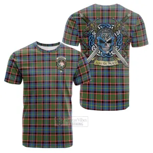 Aikenhead Tartan Cotton T-shirt with Family Crest Celtic Skull Style