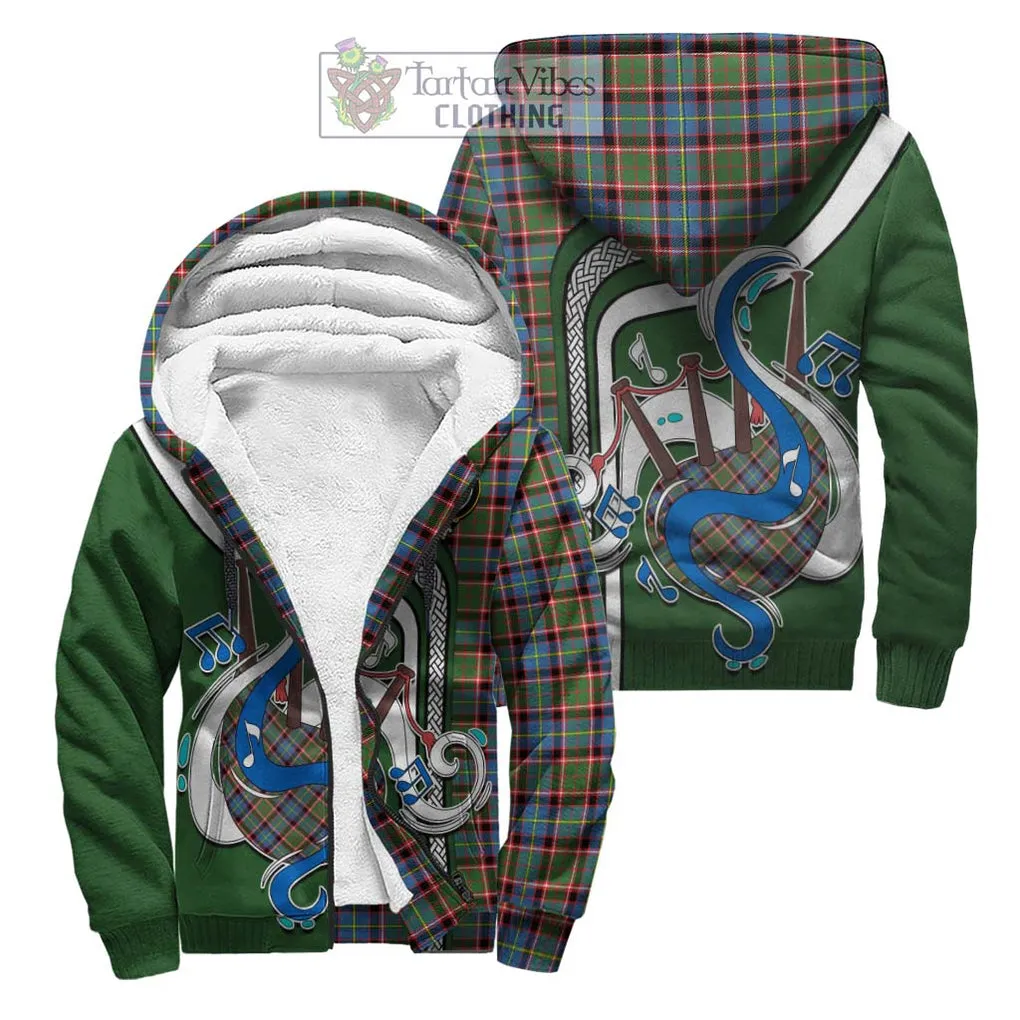 Aikenhead Tartan Sherpa Hoodie with Epic Bagpipe Style