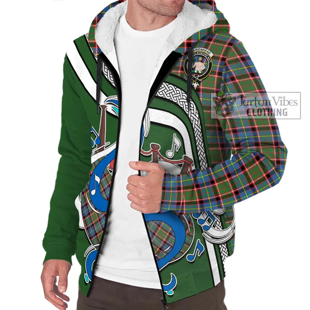 Aikenhead Tartan Sherpa Hoodie with Epic Bagpipe Style