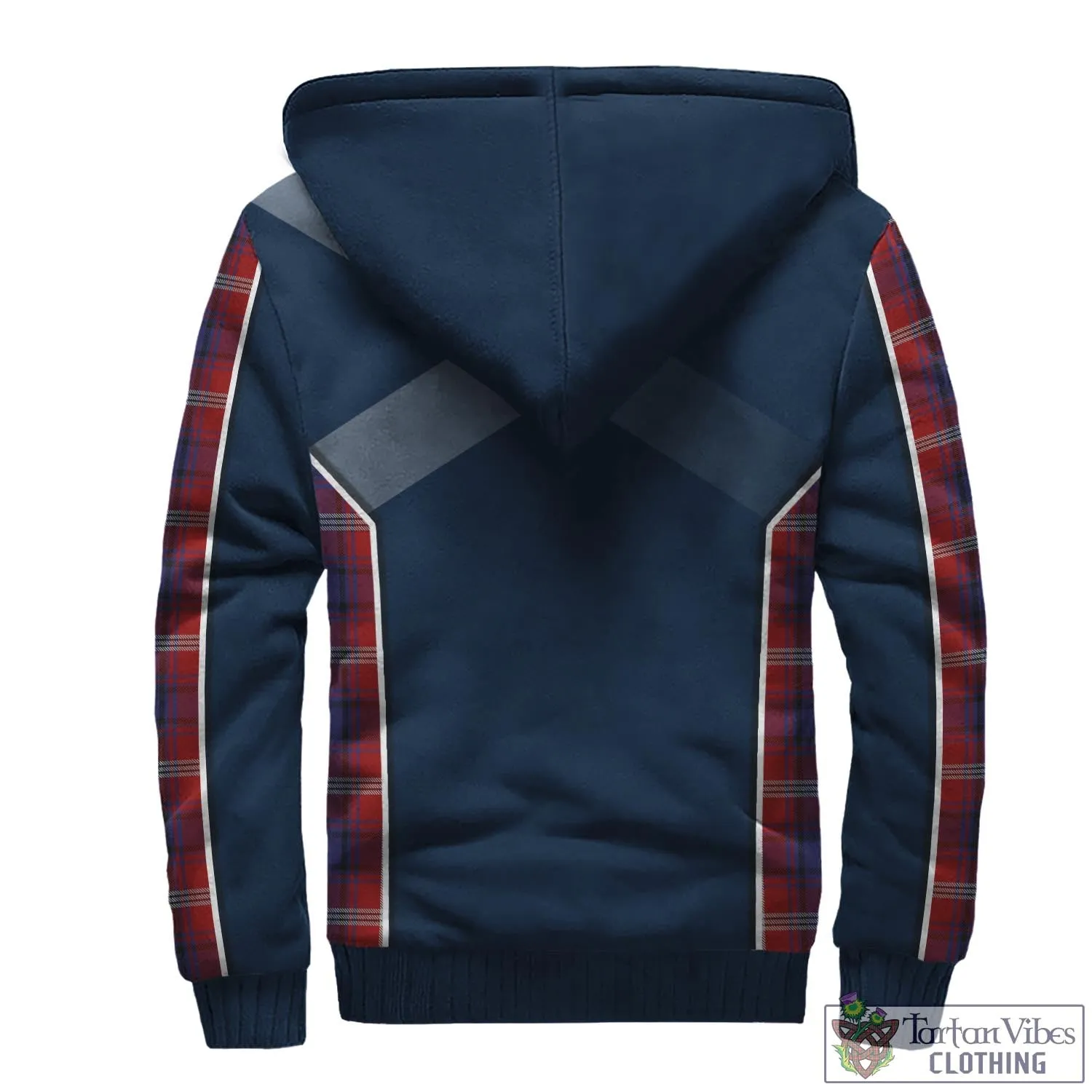 Ainslie Tartan Sherpa Hoodie with Family Crest and Scottish Thistle Vibes Sport Style