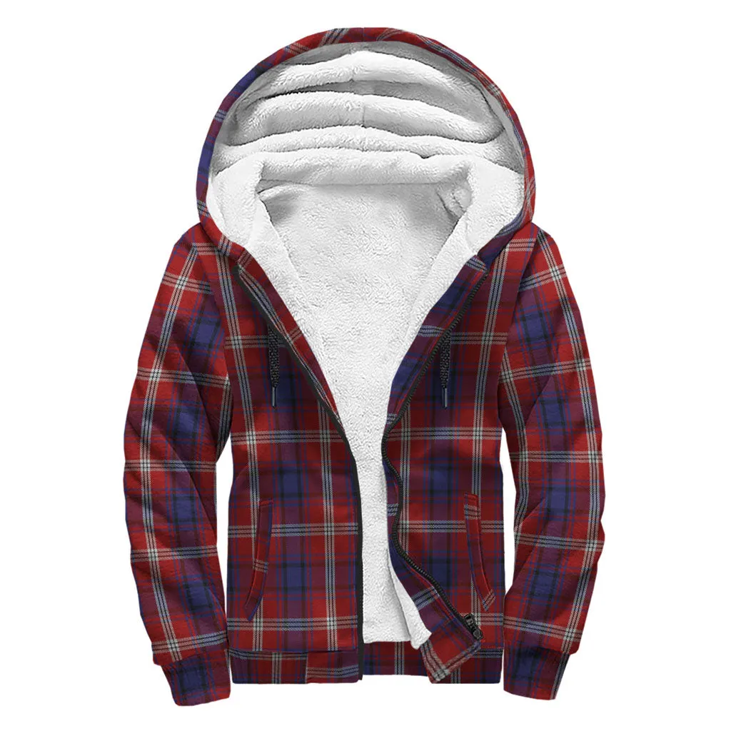 Ainslie Tartan Sherpa Hoodie with Family Crest