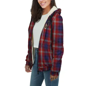 Ainslie Tartan Sherpa Hoodie with Family Crest