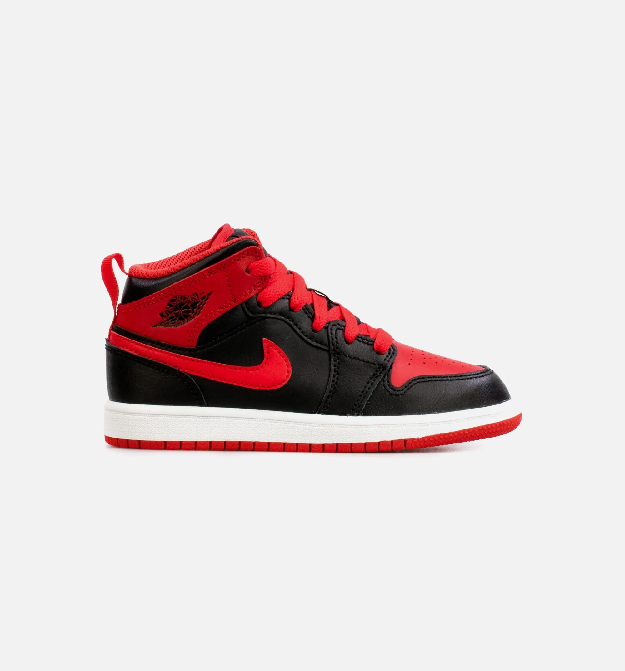 Air Jordan 1 Mid Preschool Lifestyle Shoe - Black/Red