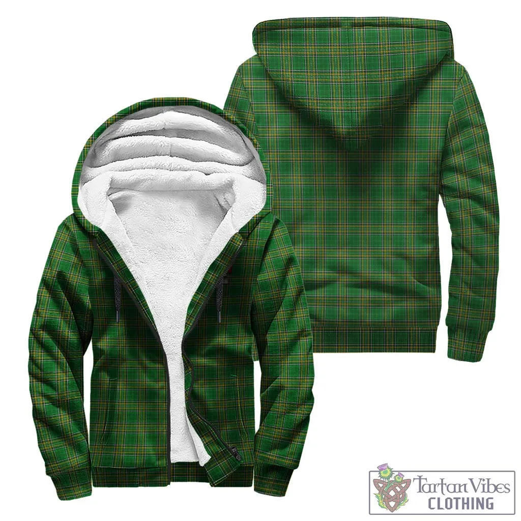 Aldworth Irish Clan Tartan Sherpa Hoodie with Coat of Arms