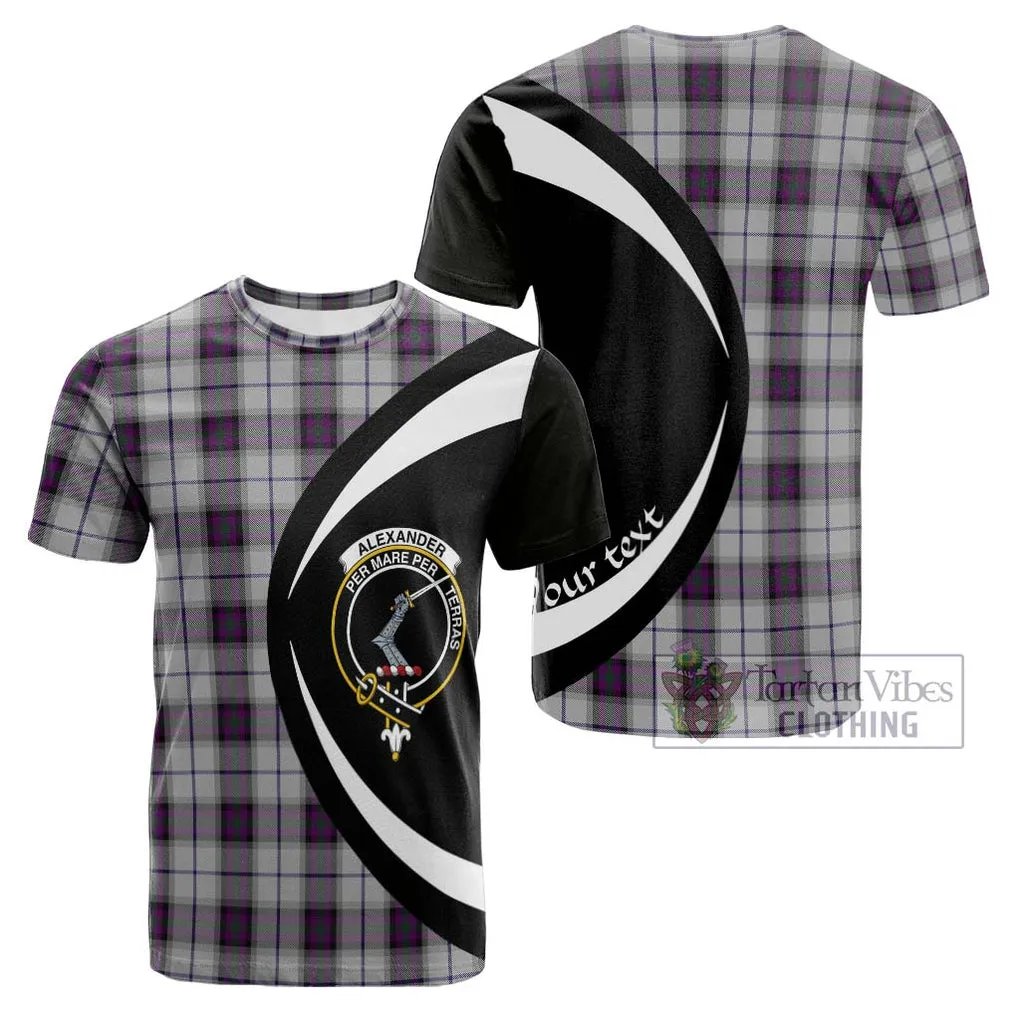 Alexander of Menstry Dress Tartan Cotton T-shirt with Family Crest Circle Style