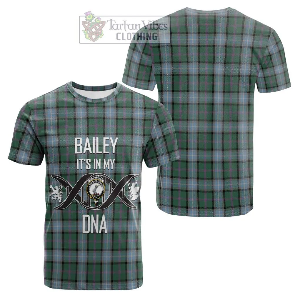 Alexander of Menstry Hunting Tartan Cotton T-shirt with Family Crest DNA In Me Style