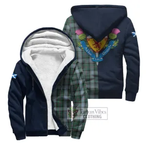 Alexander of Menstry Hunting Tartan Sherpa Hoodie Alba with Scottish Lion Royal Arm Half Style