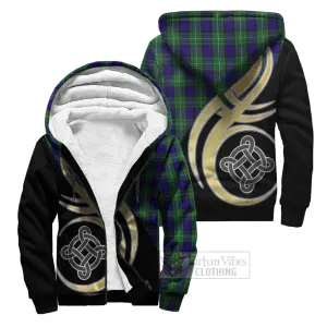 Alexander Tartan Sherpa Hoodie with Family Crest and Celtic Symbol Style