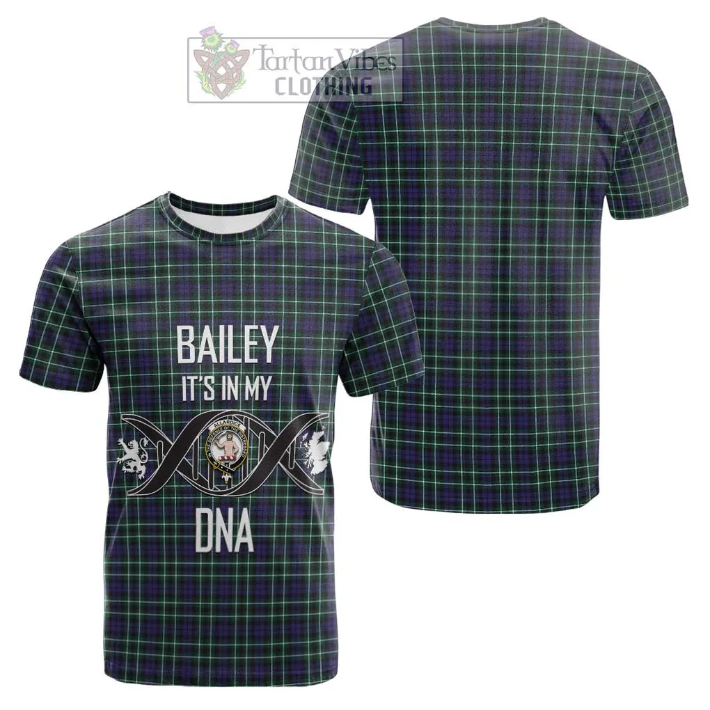 Allardice Tartan Cotton T-shirt with Family Crest DNA In Me Style