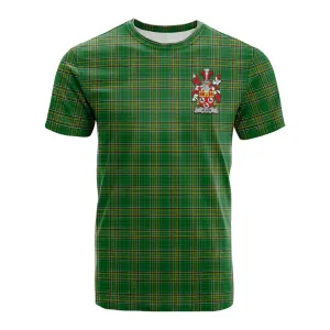 Allen Irish Clan Tartan Cotton T-shirt with Coat of Arms