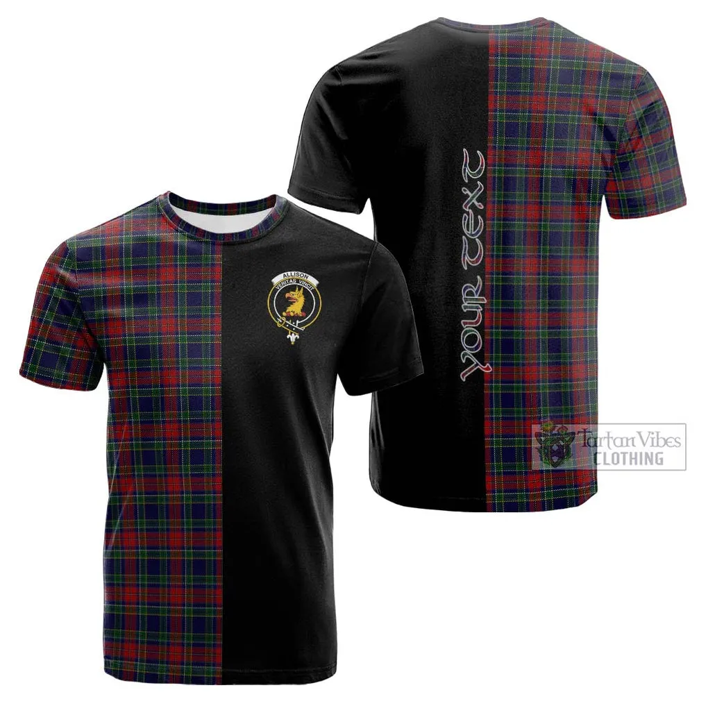 Allison Red Tartan Cotton T-shirt with Family Crest and Half Of Me Style