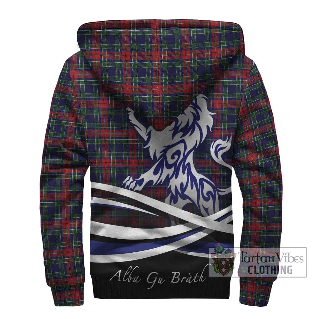 Allison Red Tartan Sherpa Hoodie with Alba Gu Brath Regal Lion Emblem