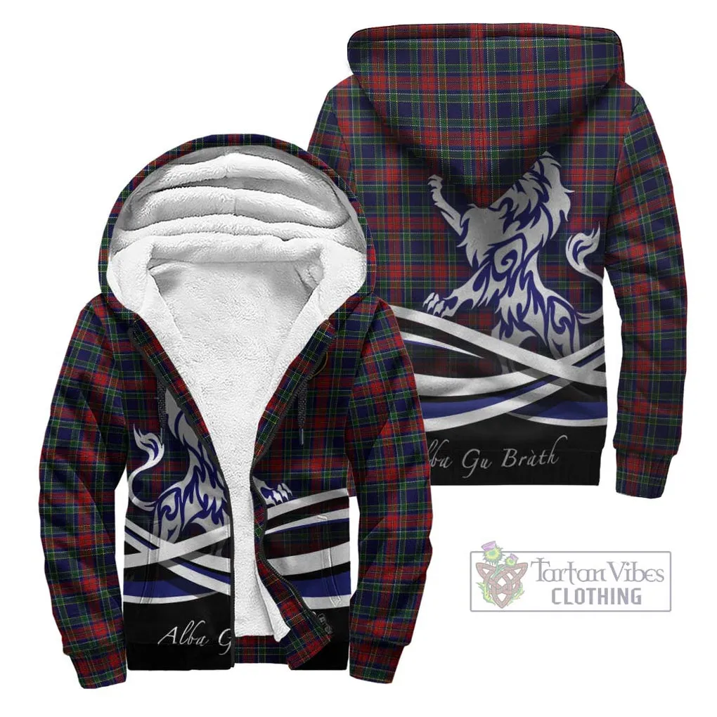 Allison Red Tartan Sherpa Hoodie with Alba Gu Brath Regal Lion Emblem