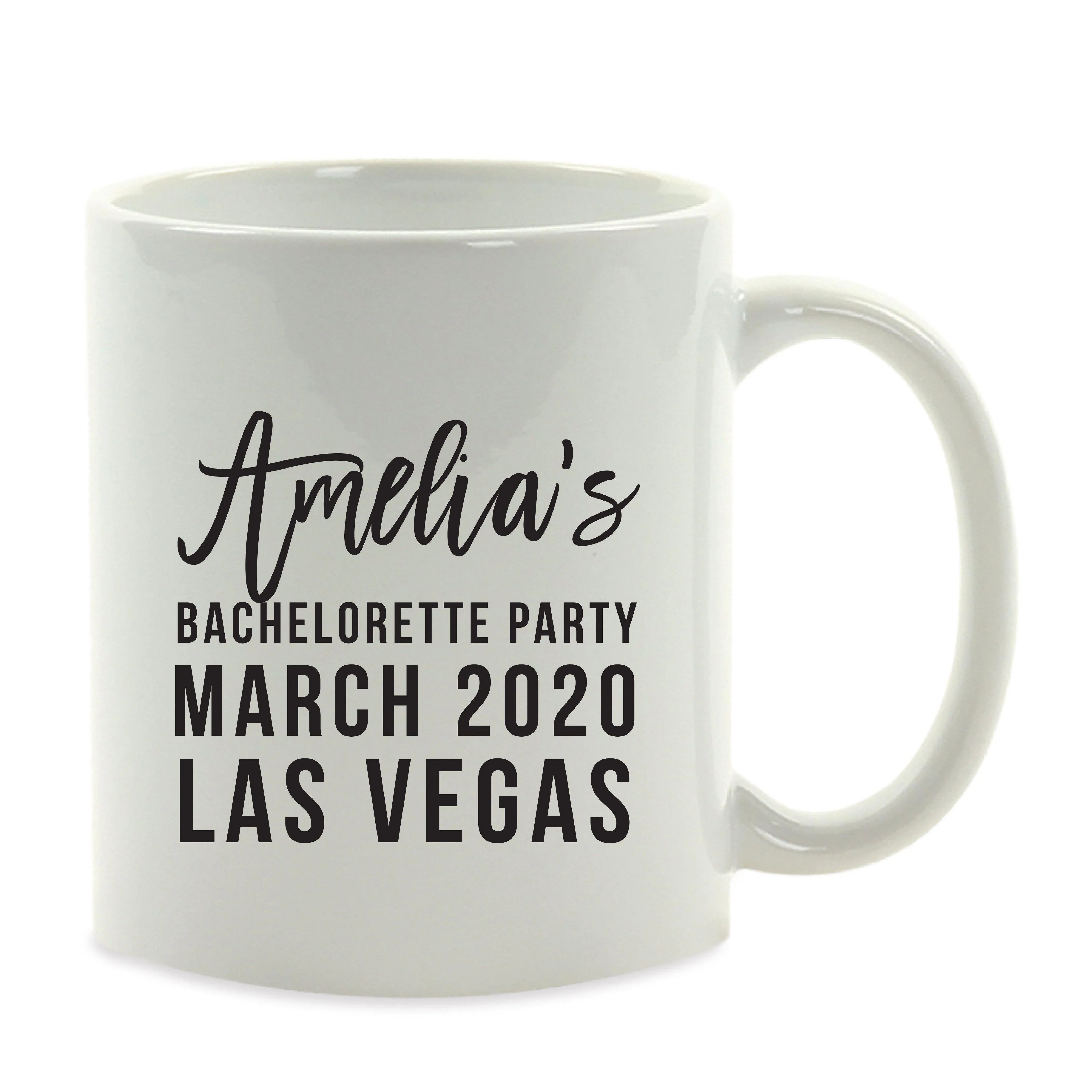 Andaz Press 11oz Personalized Black Handwritten Calligraphy Wedding Party Coffee Mug