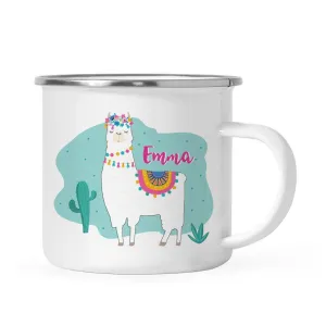 Andaz Press Personalized 11oz Llama and Cactus Baby Shower Party Campfire Metal Coffee Mug