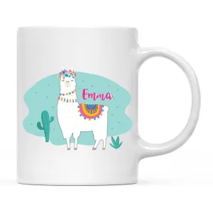 Andaz Press Personalized 11oz Llama and Cactus Baby Shower Party Coffee Mug