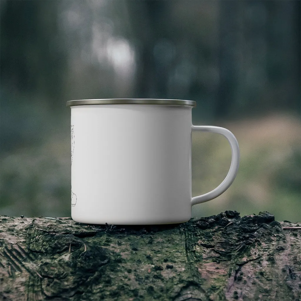 Angry Cat Enamel Camping Mug