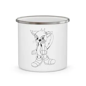 Angry Cat Enamel Camping Mug