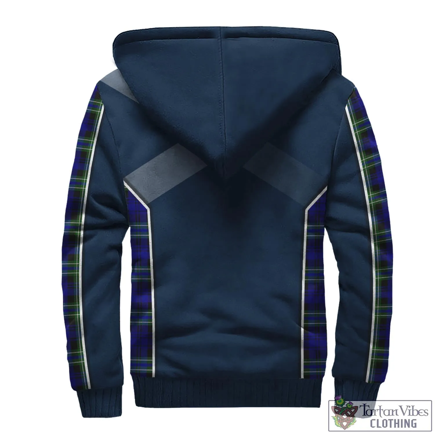 Arbuthnot Modern Tartan Sherpa Hoodie with Family Crest and Scottish Thistle Vibes Sport Style