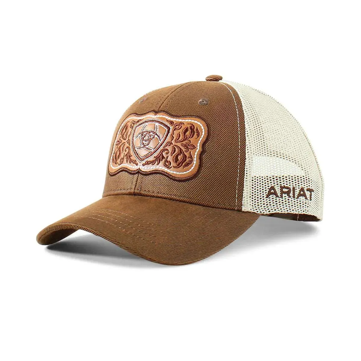 ARIAT Floral Logo (Brown/Tan) - Women's Trucker Cap