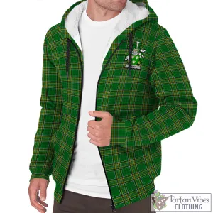 Aries Irish Clan Tartan Sherpa Hoodie with Coat of Arms