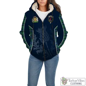 Armstrong Ancient Tartan Sherpa Hoodie with Family Crest and Scottish Thistle Vibes Sport Style