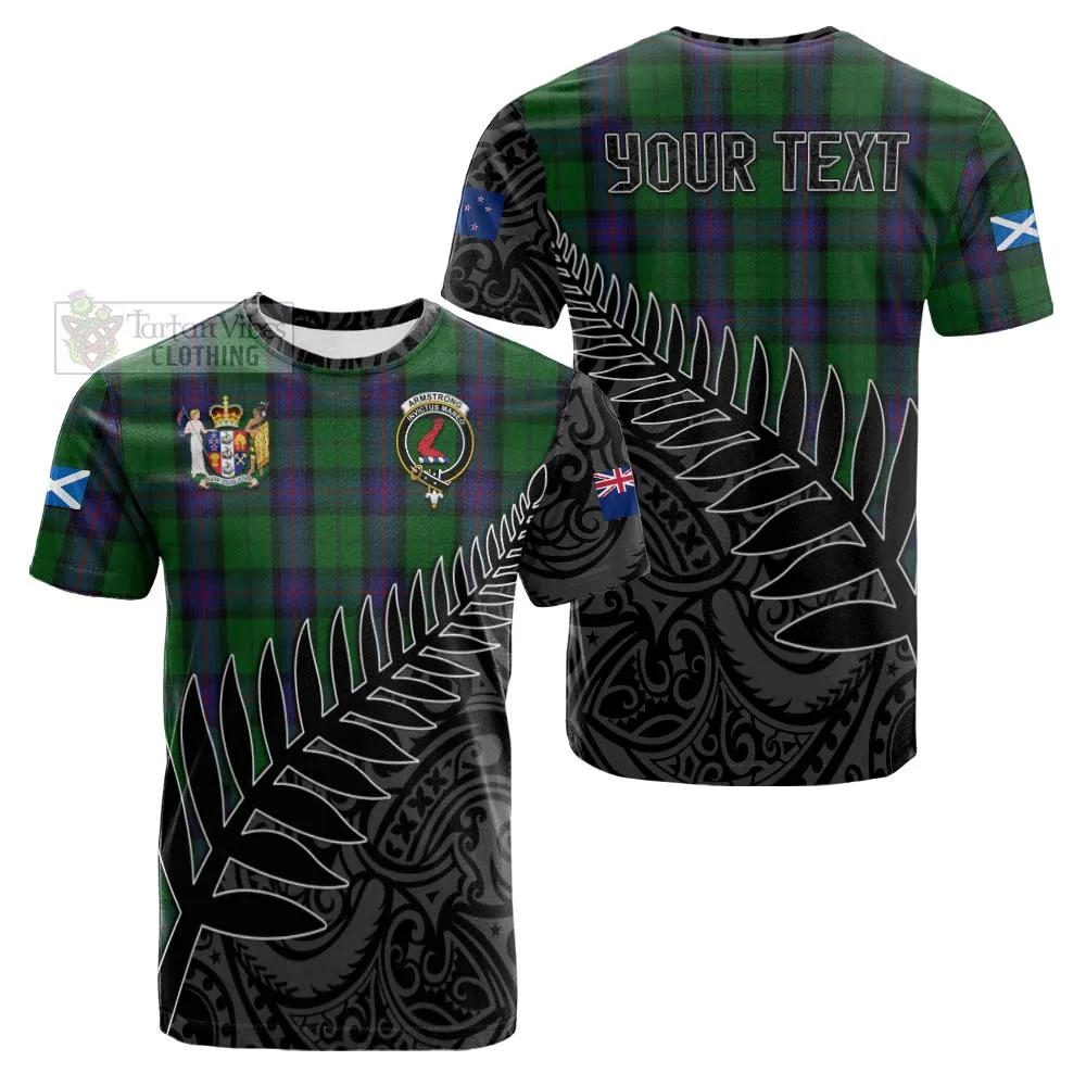 Armstrong Crest Tartan Cotton T-shirt with New Zealand Silver Fern Half Style