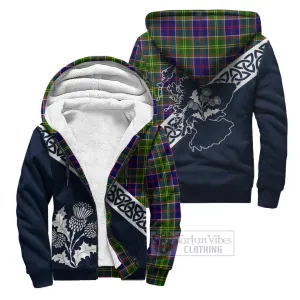 Arnott Tartan Sherpa Hoodie Featuring Thistle and Scotland Map