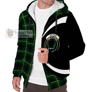 Arthur Modern Tartan Sherpa Hoodie with Family Crest Circle Style