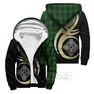 Arthur Tartan Sherpa Hoodie with Family Crest and Celtic Symbol Style