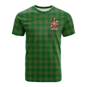 Ash Irish Clan Tartan Cotton T-shirt with Coat of Arms