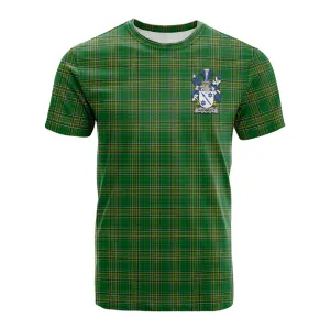 Auchmuty Irish Clan Tartan Cotton T-shirt with Coat of Arms